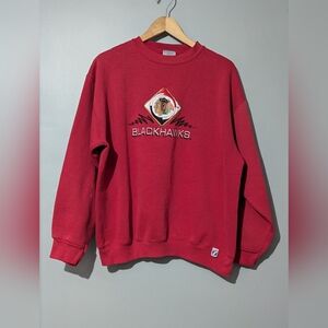 Vintage 90's Logo 7 Chicago Blackhawks Red Men's XL Crewneck Sweater